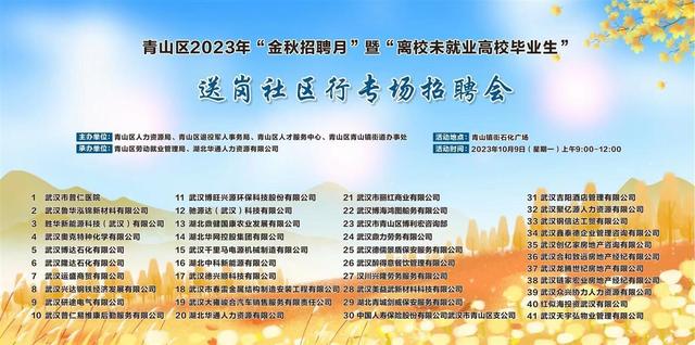 武汉市青山区2023年“金秋招聘月”暨“离校未就业高校毕业生”送岗社区行专场招聘会成功举办.jpeg